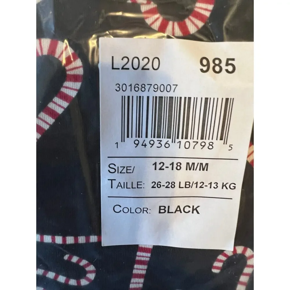 **NWT Children's Place Black W/Candy Cane Christmas Skater Dress -